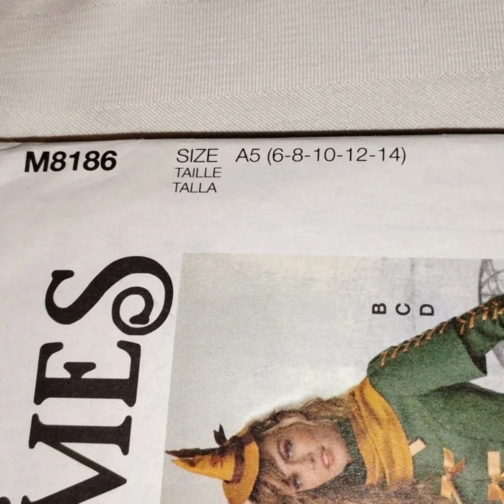 McCall's Costumes Kids Costumes, Sizes: A5, (6-8-10-12-14) (M8229 & M8186), NWT